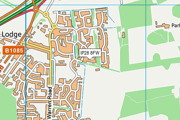 IP28 8FW map - OS VectorMap District (Ordnance Survey)