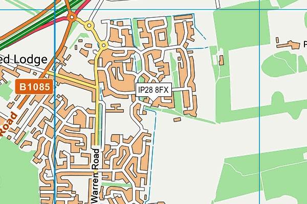 IP28 8FX map - OS VectorMap District (Ordnance Survey)