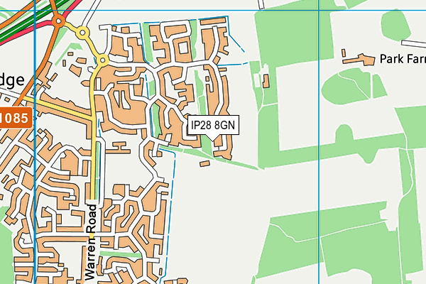 IP28 8GN map - OS VectorMap District (Ordnance Survey)