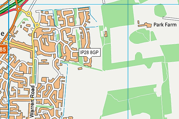 IP28 8GP map - OS VectorMap District (Ordnance Survey)