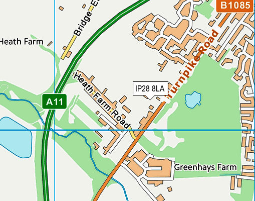 IP28 8LA map - OS VectorMap District (Ordnance Survey)