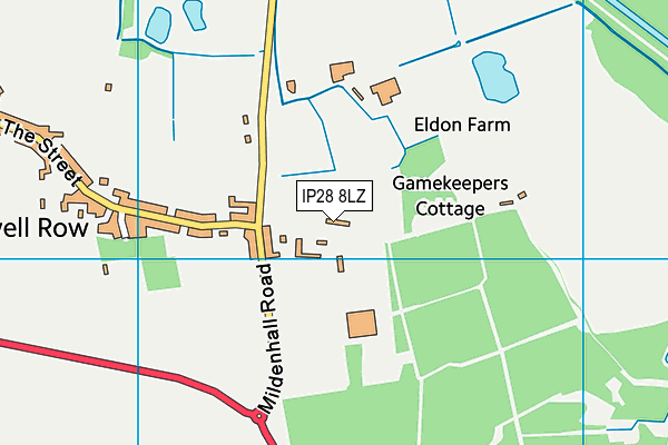 IP28 8LZ map - OS VectorMap District (Ordnance Survey)