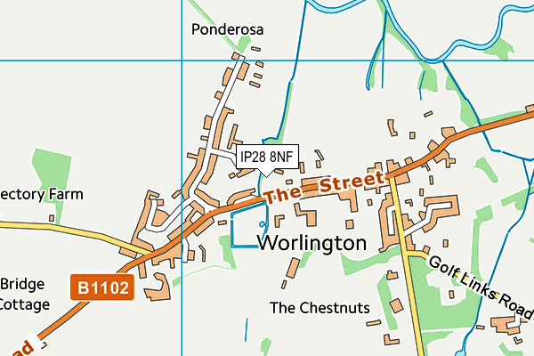 IP28 8NF map - OS VectorMap District (Ordnance Survey)