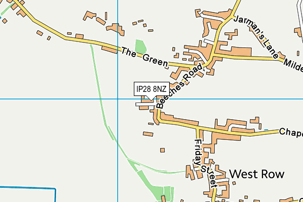 IP28 8NZ map - OS VectorMap District (Ordnance Survey)