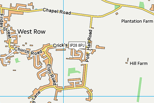 IP28 8PJ map - OS VectorMap District (Ordnance Survey)