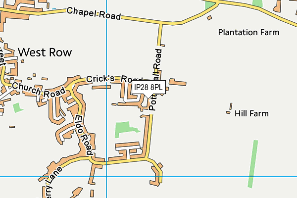 IP28 8PL map - OS VectorMap District (Ordnance Survey)