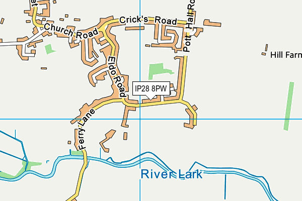 IP28 8PW map - OS VectorMap District (Ordnance Survey)