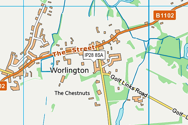 IP28 8SA map - OS VectorMap District (Ordnance Survey)