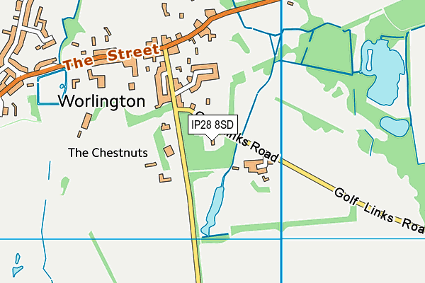 Royal Worlington And Newmarket Golf Club map (IP28 8SD) - OS VectorMap District (Ordnance Survey)