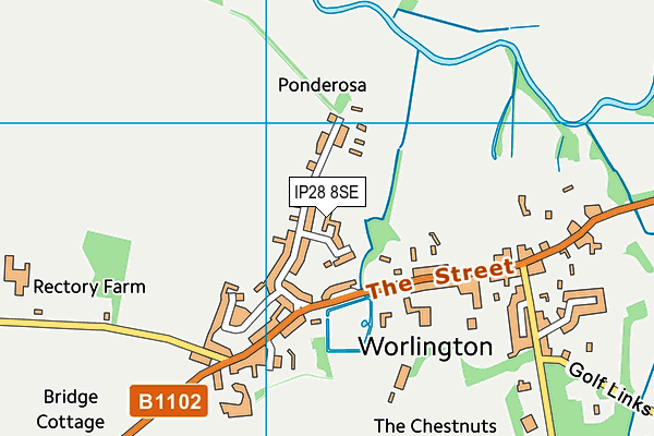 IP28 8SE map - OS VectorMap District (Ordnance Survey)