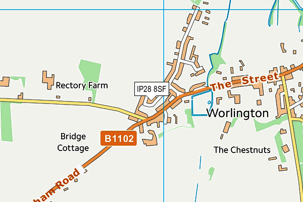 IP28 8SF map - OS VectorMap District (Ordnance Survey)