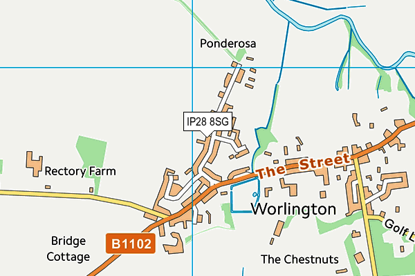 IP28 8SG map - OS VectorMap District (Ordnance Survey)