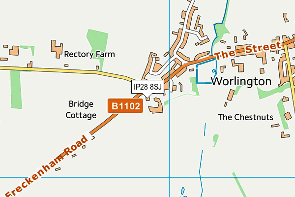 IP28 8SJ map - OS VectorMap District (Ordnance Survey)