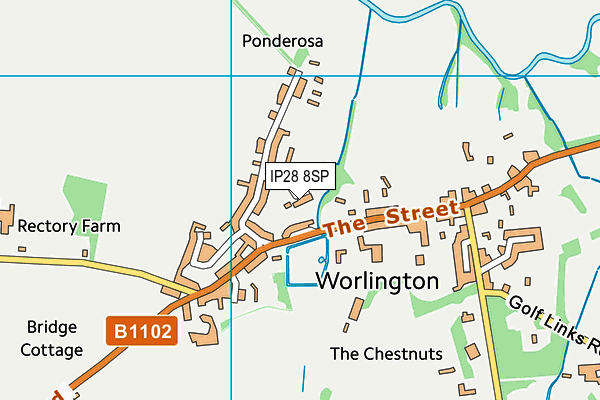 IP28 8SP map - OS VectorMap District (Ordnance Survey)
