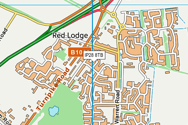 IP28 8TB map - OS VectorMap District (Ordnance Survey)