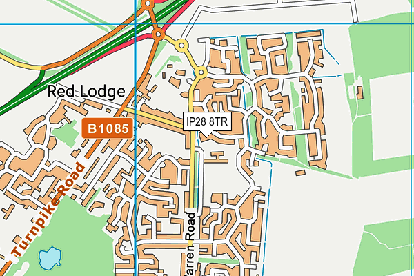 IP28 8TR map - OS VectorMap District (Ordnance Survey)