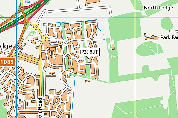 IP28 8UT map - OS VectorMap District (Ordnance Survey)