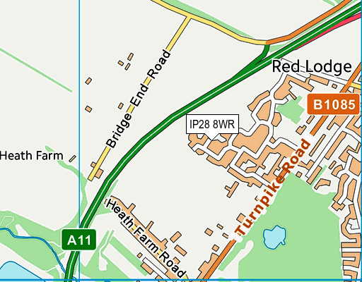 IP28 8WR map - OS VectorMap District (Ordnance Survey)