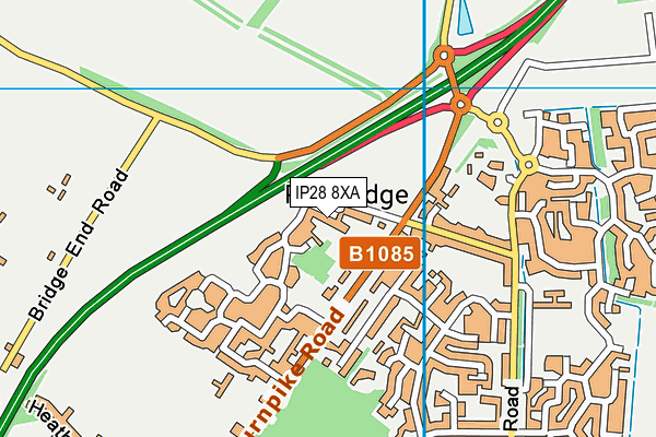 IP28 8XA map - OS VectorMap District (Ordnance Survey)