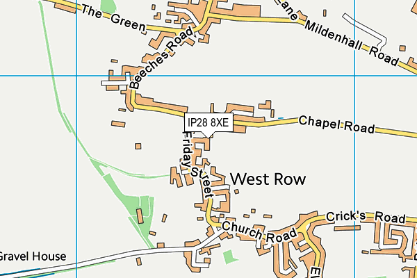 IP28 8XE map - OS VectorMap District (Ordnance Survey)