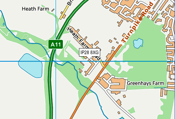 IP28 8XG map - OS VectorMap District (Ordnance Survey)