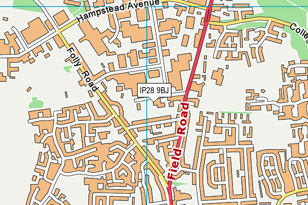 IP28 9BJ map - OS VectorMap District (Ordnance Survey)