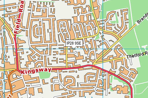 IP28 9SE map - OS VectorMap District (Ordnance Survey)
