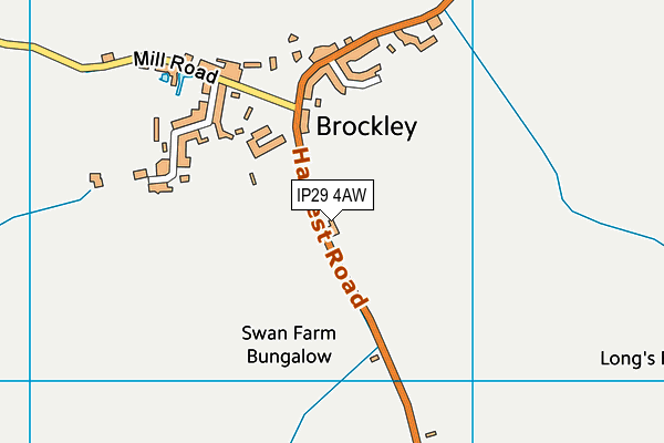 IP29 4AW map - OS VectorMap District (Ordnance Survey)