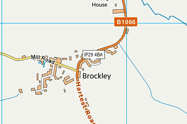 IP29 4BA map - OS VectorMap District (Ordnance Survey)