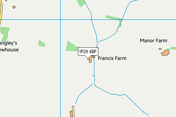 IP29 4BF map - OS VectorMap District (Ordnance Survey)