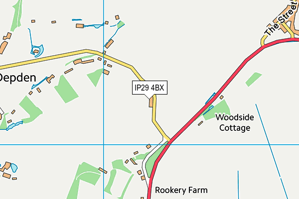 IP29 4BX map - OS VectorMap District (Ordnance Survey)