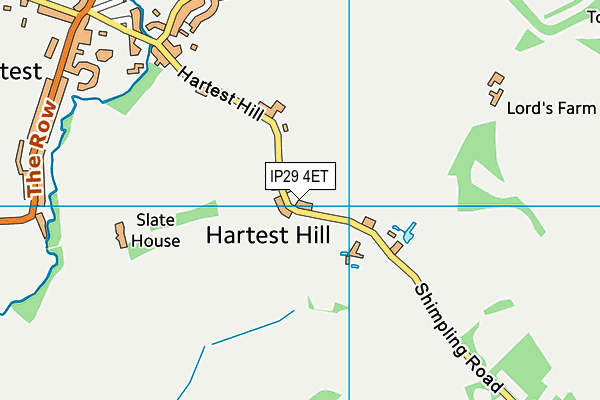 IP29 4ET map - OS VectorMap District (Ordnance Survey)