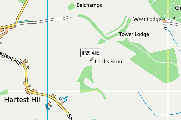 IP29 4JE map - OS VectorMap District (Ordnance Survey)