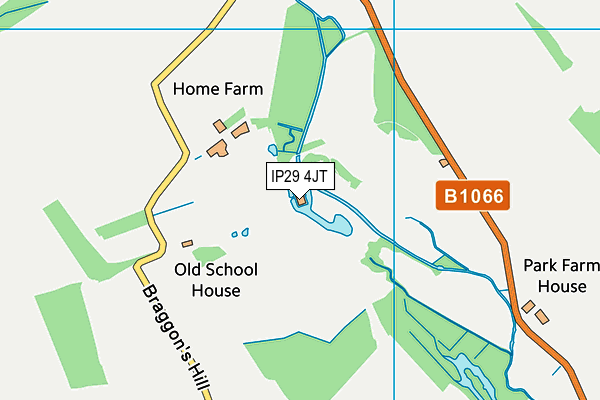 IP29 4JT map - OS VectorMap District (Ordnance Survey)