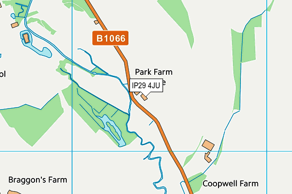 IP29 4JU map - OS VectorMap District (Ordnance Survey)