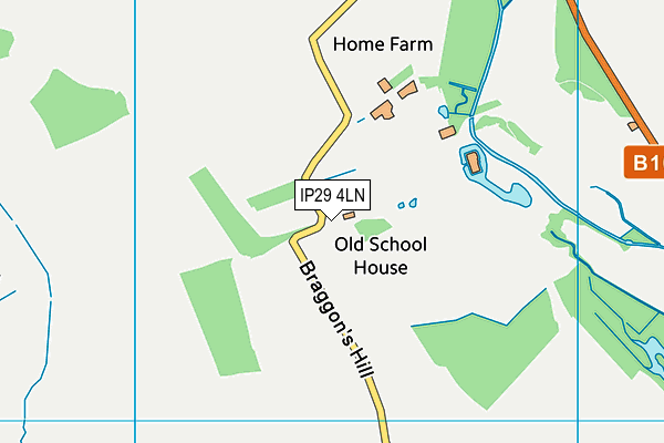 IP29 4LN map - OS VectorMap District (Ordnance Survey)