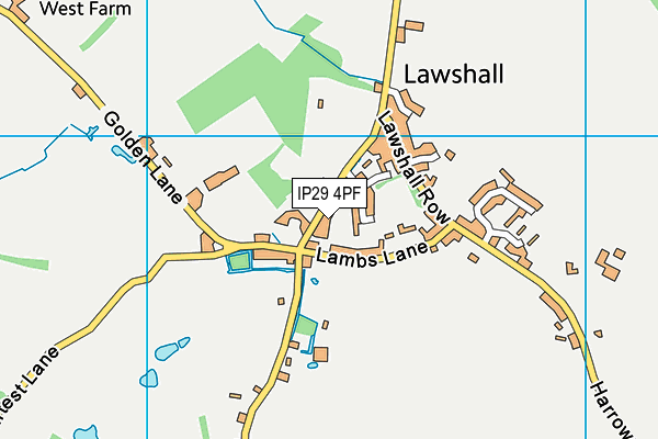 IP29 4PF map - OS VectorMap District (Ordnance Survey)