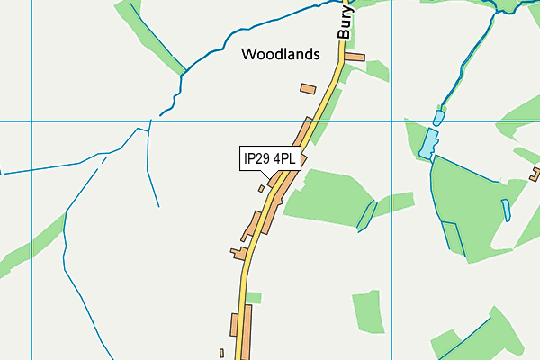 IP29 4PL map - OS VectorMap District (Ordnance Survey)