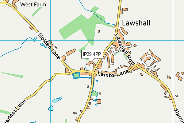 IP29 4PP map - OS VectorMap District (Ordnance Survey)