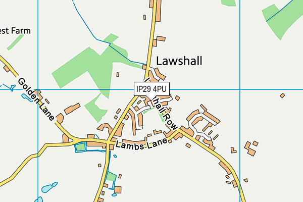 IP29 4PU map - OS VectorMap District (Ordnance Survey)