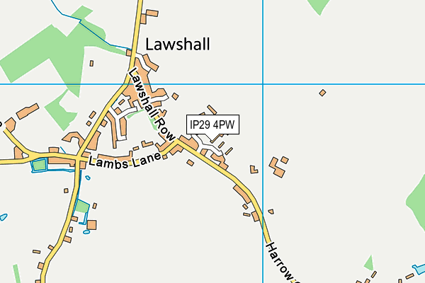 IP29 4PW map - OS VectorMap District (Ordnance Survey)