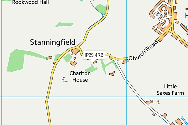 IP29 4RB map - OS VectorMap District (Ordnance Survey)