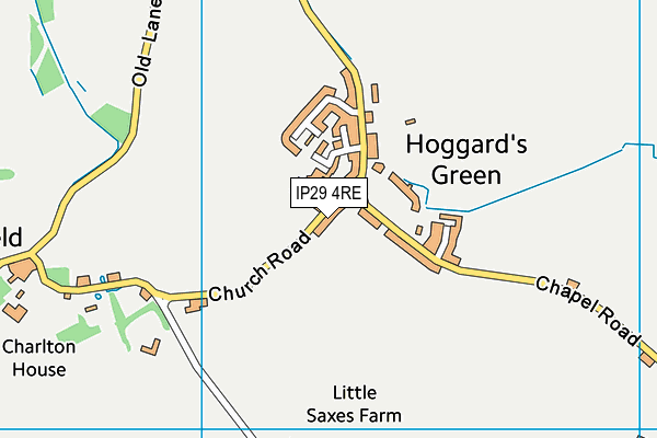 IP29 4RE map - OS VectorMap District (Ordnance Survey)