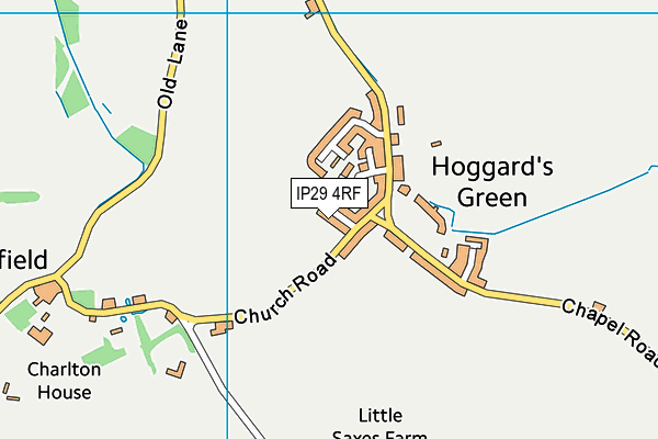 IP29 4RF map - OS VectorMap District (Ordnance Survey)