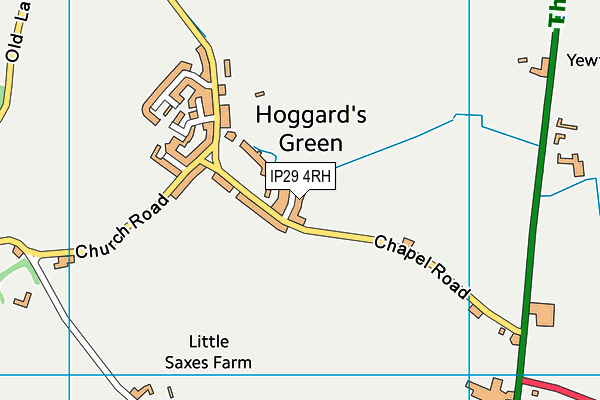 IP29 4RH map - OS VectorMap District (Ordnance Survey)