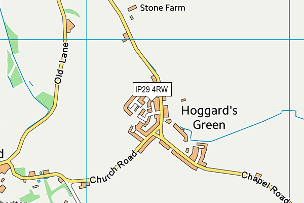 IP29 4RW map - OS VectorMap District (Ordnance Survey)