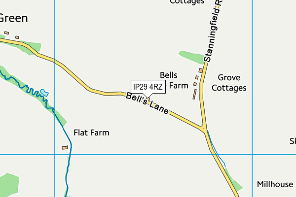 IP29 4RZ map - OS VectorMap District (Ordnance Survey)