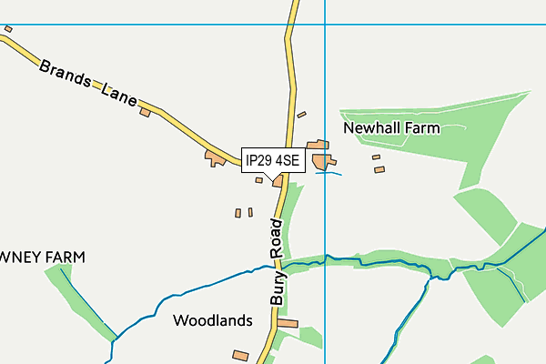 IP29 4SE map - OS VectorMap District (Ordnance Survey)