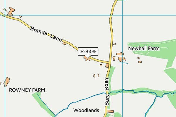 IP29 4SF map - OS VectorMap District (Ordnance Survey)