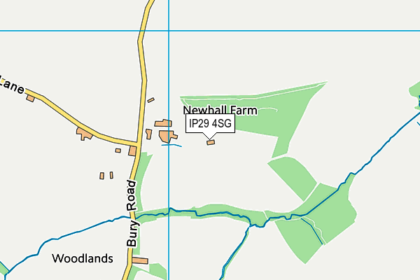 IP29 4SG map - OS VectorMap District (Ordnance Survey)